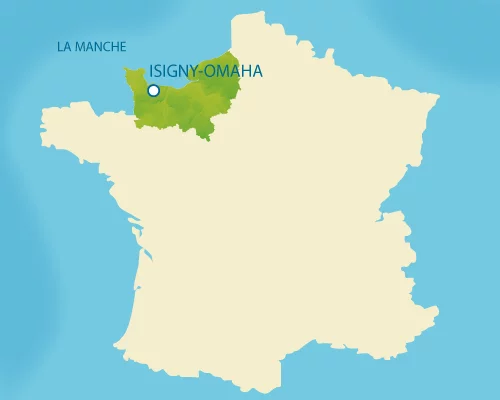 Isigny-Omaha на карте Франции