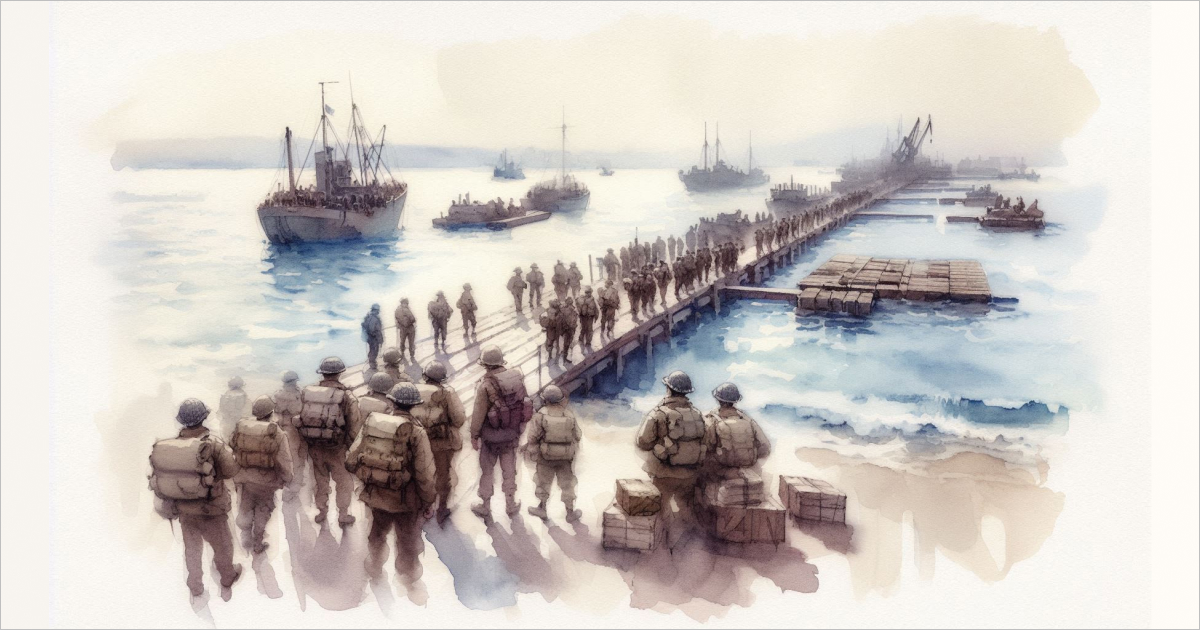 Высадка в Арроманш-ле-Бен (Arromanches-les-Bains)