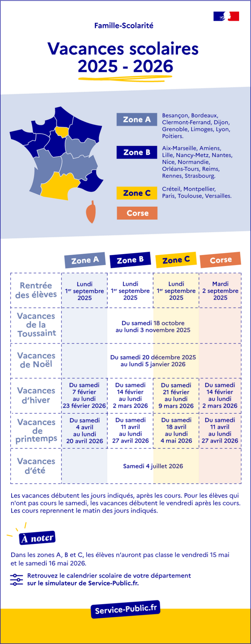 vacances scolaires France 2026
