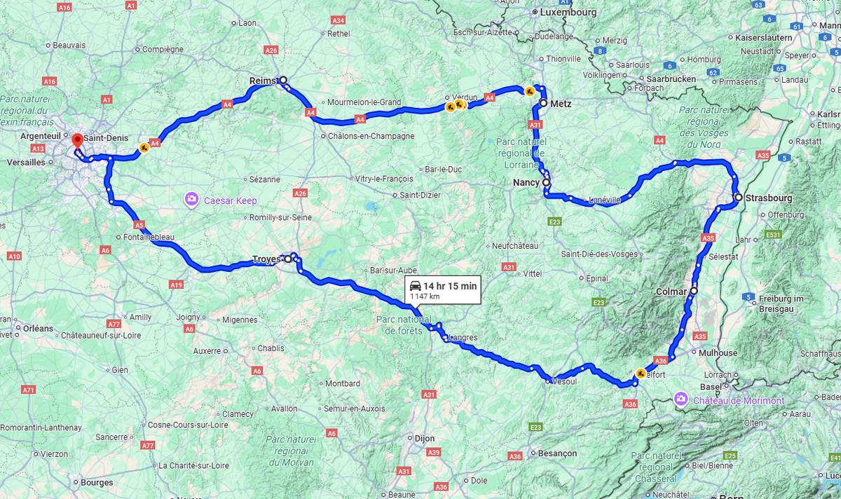 Маршрут на авто по новогодним ярмаркам Франции