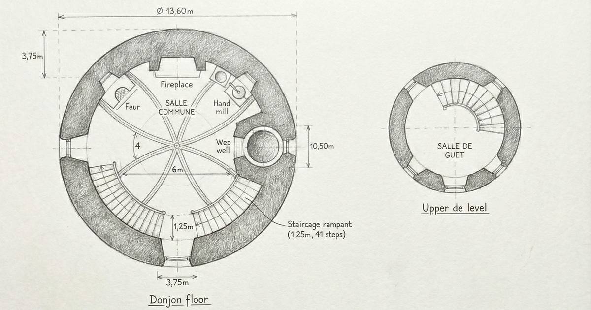 План донжона крепости Дурдан