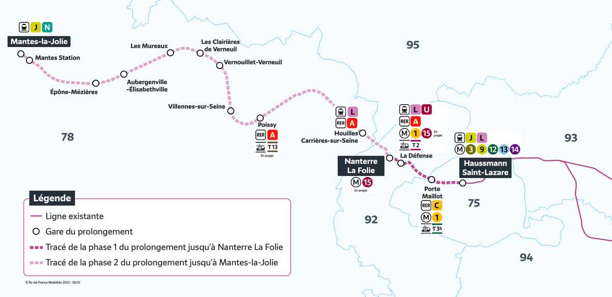 Схема новых станций RER-E