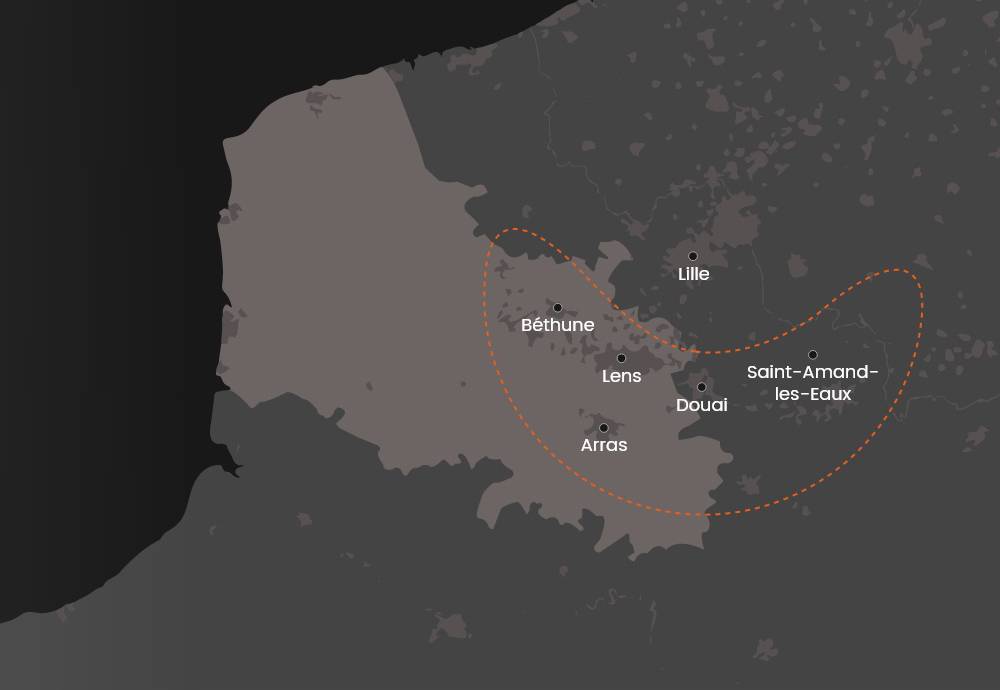 map autour du louvre-lens